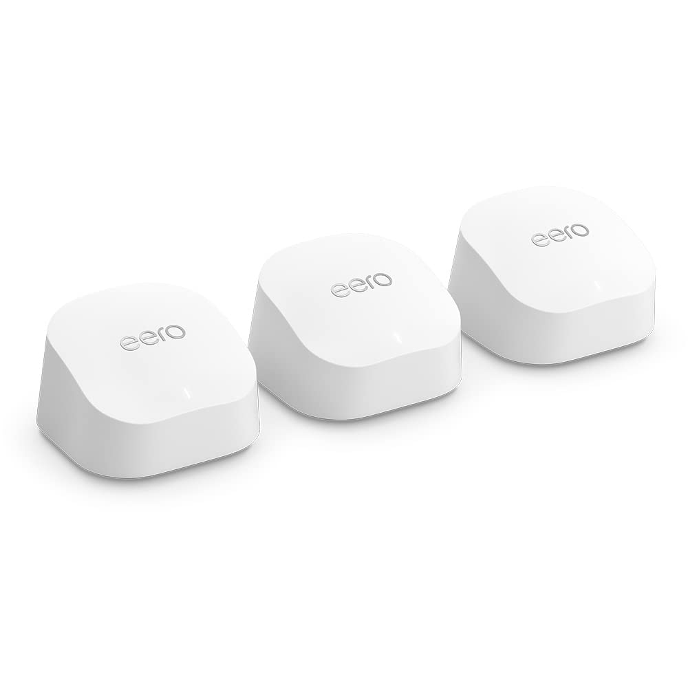 Amazon Eero 6+ mesh Wi-Fi system in white